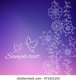 Doodle abstract flower. Vector illustration 