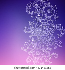Doodle abstract flower. Vector illustration 