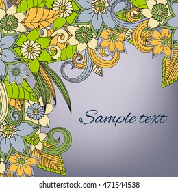 Doodle abstract flower. Vector illustration 
