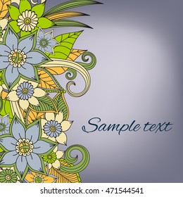 Doodle abstract flower. Vector illustration 