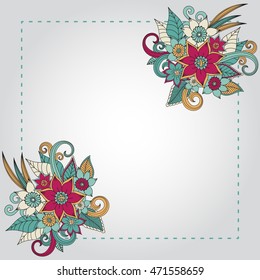 Doodle abstract flower. Vector illustration