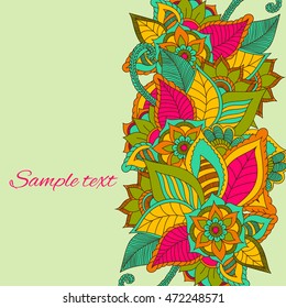 Doodle abstract flower. Vector illustration 