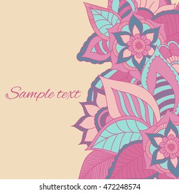 Doodle abstract flower. Vector illustration 