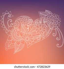 Doodle abstract flower. Vector illustration