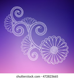 Doodle abstract flower. Vector illustration