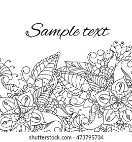 Doodle abstract flower. Vector illustration