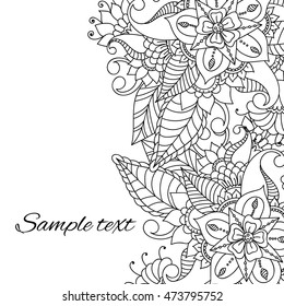 Doodle abstract flower. Vector illustration
