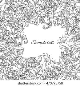 Doodle abstract flower. Vector illustration