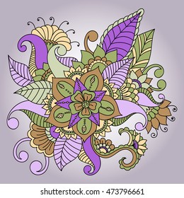 Doodle abstract flower. Vector illustration