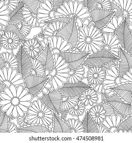 Doodle abstract flower. Vector illustration