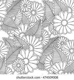 Doodle abstract flower. Vector illustration