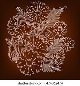 Doodle abstract flower. Vector illustration