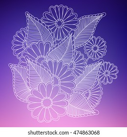 Doodle abstract flower. Vector illustration