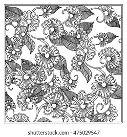 Doodle abstract flower. Vector illustration