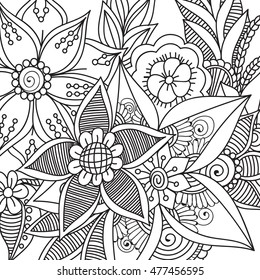 Doodle abstract flower. Vector illustration