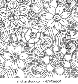 Doodle abstract flower. Vector illustration