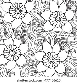 Doodle abstract flower. Vector illustration
