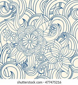 Doodle abstract flower. Vector illustration