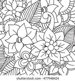 Doodle abstract flower. Vector illustration