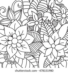 Doodle abstract flower. Vector illustration