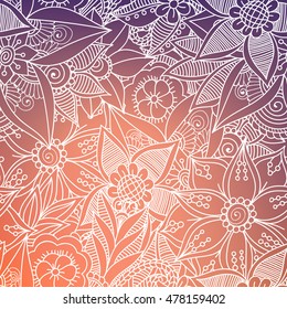 Doodle abstract flower. Vector illustration