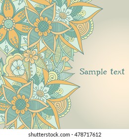 Doodle abstract flower. Vector illustration