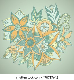 Doodle abstract flower. Vector illustration