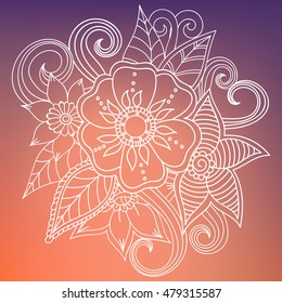Doodle abstract flower. Vector illustration