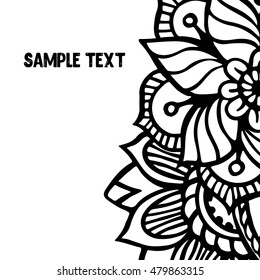 Doodle abstract flower. Vector illustration