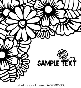 Doodle abstract flower. Vector illustration