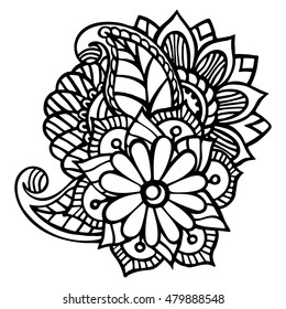 Doodle abstract flower. Vector illustration