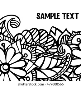 Doodle abstract flower. Vector illustration