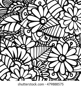 Doodle abstract flower. Vector illustration