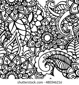 Doodle abstract flower. Vector illustration