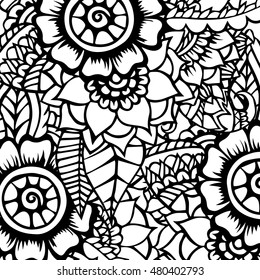 Doodle abstract flower. Vector illustration