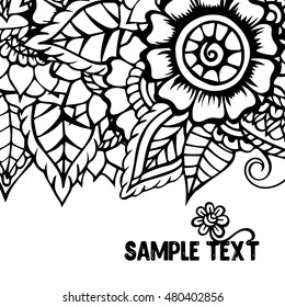 Doodle abstract flower. Vector illustration
