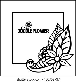 Doodle abstract flower. Vector illustration