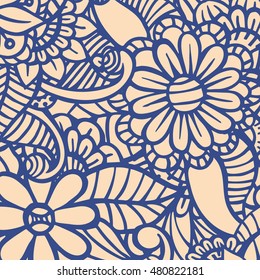 Doodle abstract flower. Vector illustration
