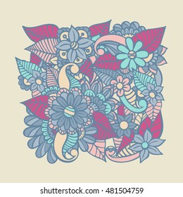 Doodle abstract flower. Vector illustration