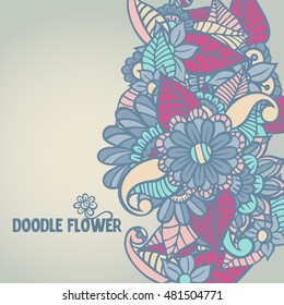 Doodle abstract flower. Vector illustration
