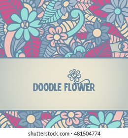 Doodle abstract flower. Vector illustration