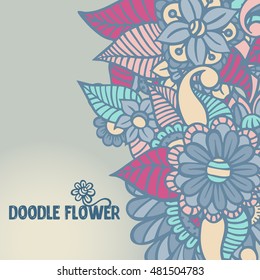 Doodle abstract flower. Vector illustration