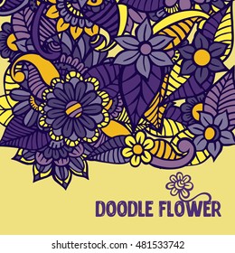 Doodle abstract flower. Vector illustration