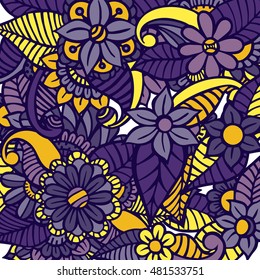 Doodle abstract flower. Vector illustration
