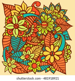 Doodle abstract flower. Vector illustration