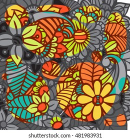 Doodle abstract flower. Vector illustration