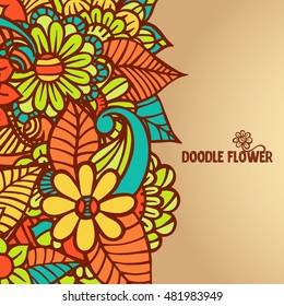 Doodle abstract flower. Vector illustration