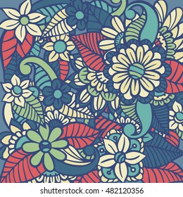 Doodle abstract flower. Vector illustration