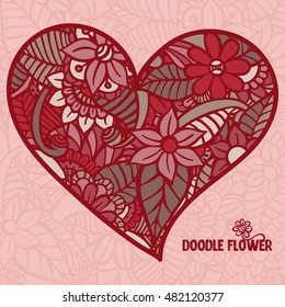 Doodle abstract flower. Vector illustration