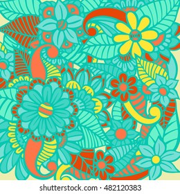 Doodle abstract flower. Vector illustration